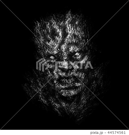 Angry zombie face concept. 44574561