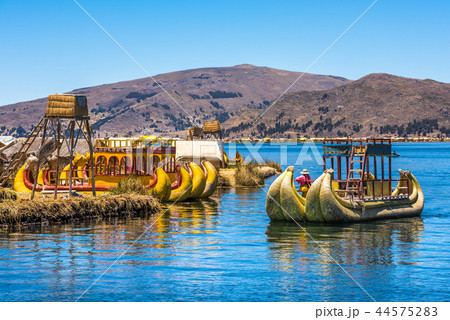 Uros floating islands of lake Titicaca, Peru 44575283