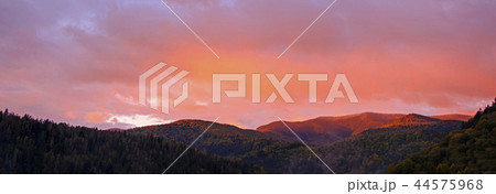 sunrise in the morning over the mountains 44575968