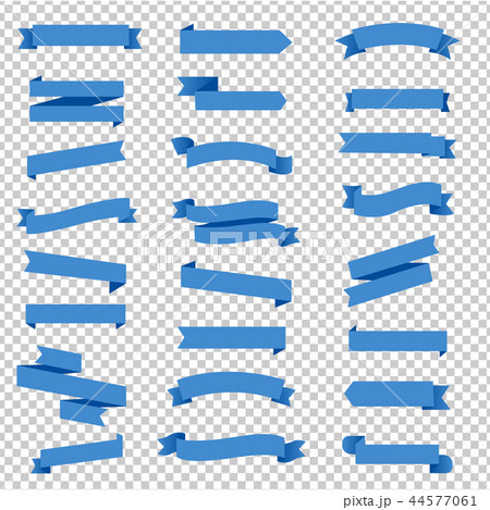 Blue Ribbon Set In Transparent Background 44577061