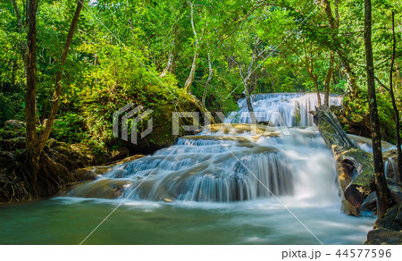 Huai Mae Khamin waterfall at Kanchanaburi Thailand 44577596