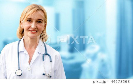 Senior woman doctor working in the hospital. Senior woman doctor working in the hospital. 44578568