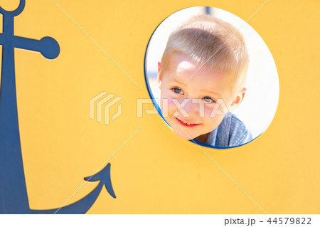 Happy Young Boy Having Fun At The Playground 44579822