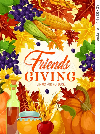 Thanksgiving autumn holiday, Friendsgiving vector 44580305