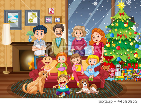 Big family gathering on Christmas day 44580855