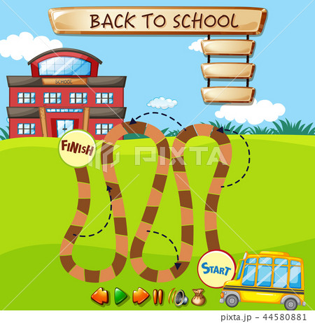 School bus on the way to school School bus on the way to school 44580881