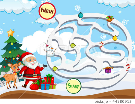 Christmas maze game template 44580912
