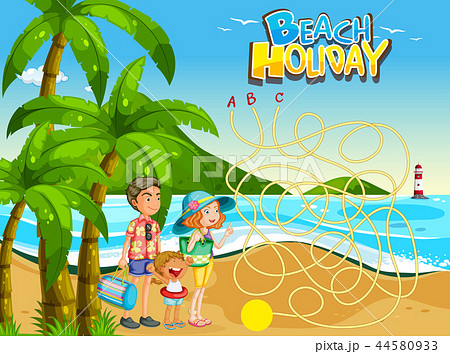 Family beach game template Family beach game template 44580933