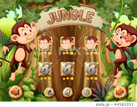 Monkey jungle game template 44581051