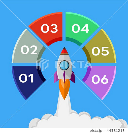 Infographic concept rocket start up 44581213
