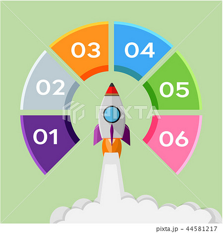 Infographic concept rocket start up 44581217