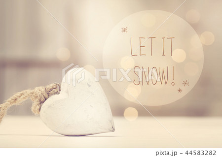 Let It Snow message with a white heart  44583282