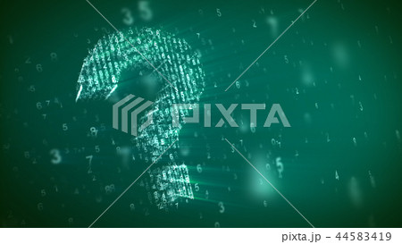 3D Arty Question Mark with Matrix Impact 44583419
