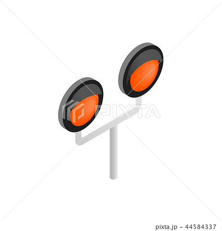 Railway crossing light isometric icon Railway crossing light isometric icon 44584337