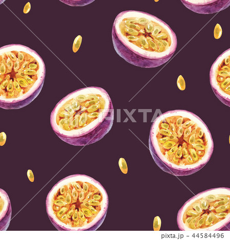 Watercolor passion fruit pattern 44584496