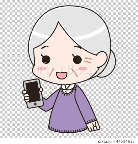 Senior women with a smartphone 44584613