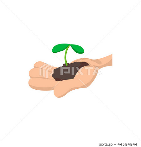 Hands holding green sprout icon 44584844