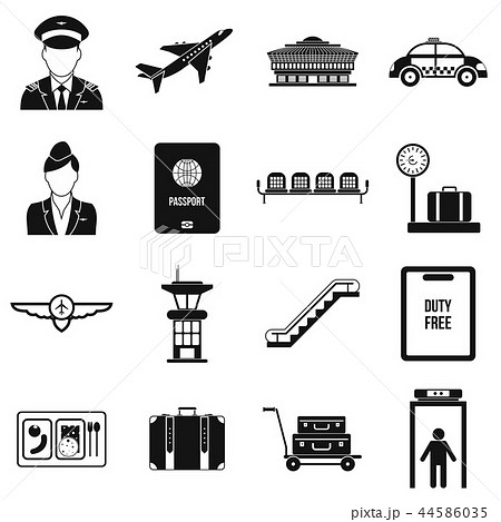Airport black simple icons Airport black simple icons 44586035
