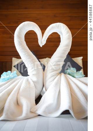 Love concept honeymoon bed for bedroom decoration 44586887