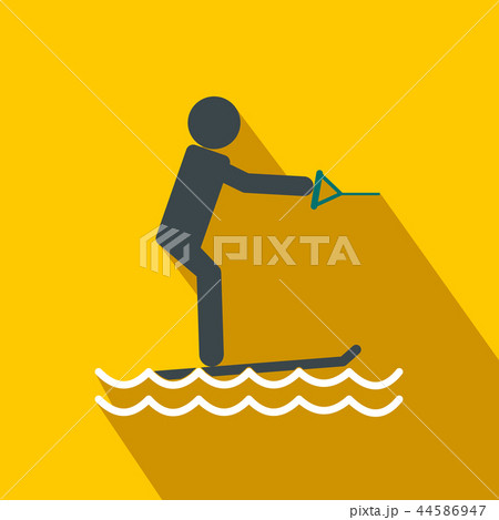 Water skiing flat icon Water skiing flat icon 44586947