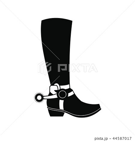 Cowboy boot black simple icon 44587017