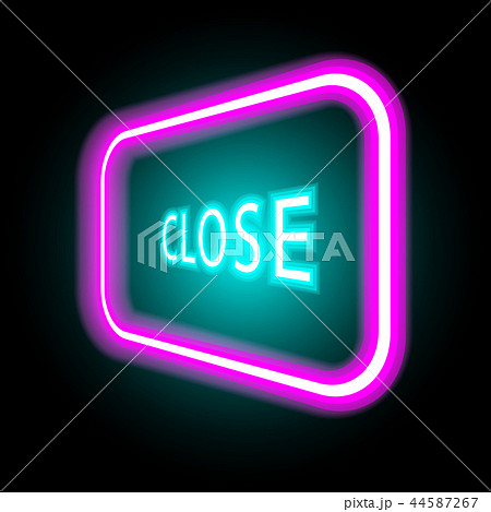 Neon sign with the word Close on dark background 44587267