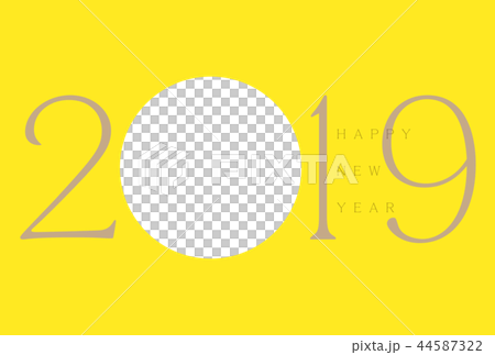 年賀状 2019 フォトフレーム　イエロー 44587322