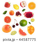 Collage of different fruits on a white background 44587775