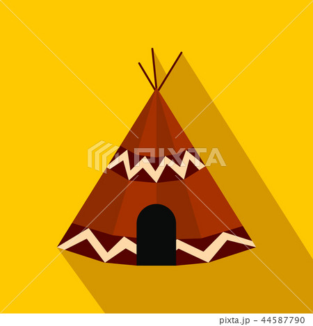 Indian tent flat icon  44587790