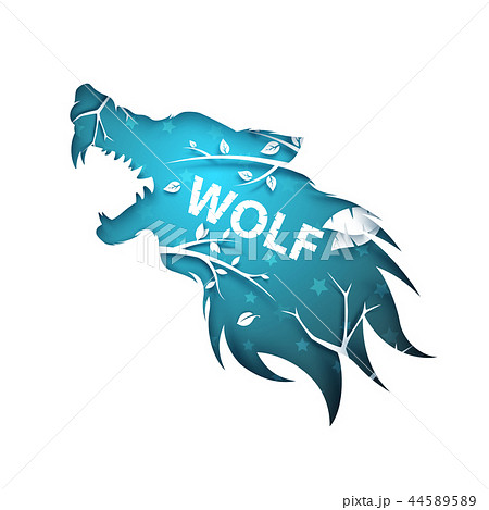Werewolf Wolf Dog Raven Crow Paper のイラスト素材 4455