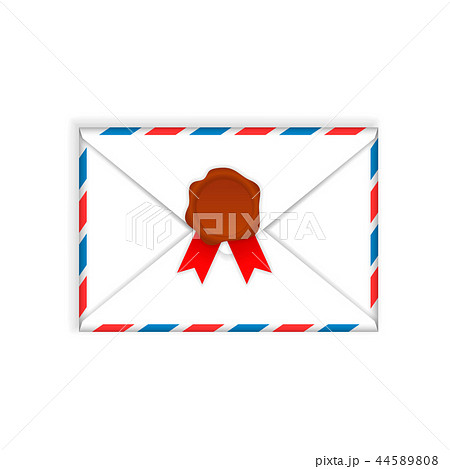 Envelope with wax seal  flat icon  44589808