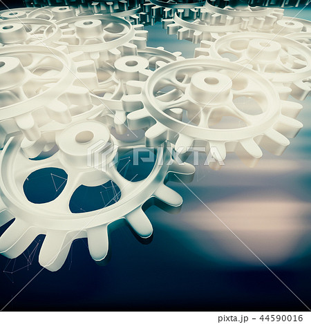 White gears and cogs macro White gears and cogs macro 44590016