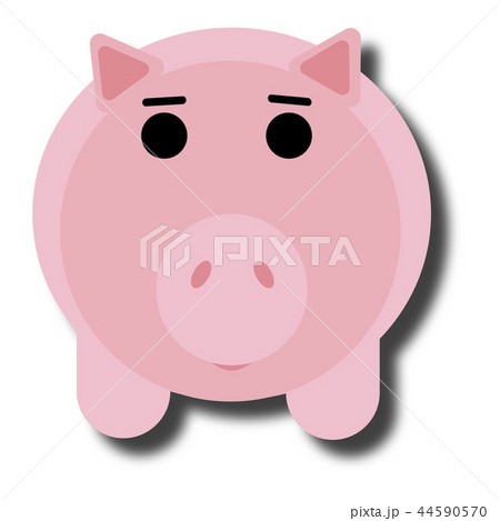 Cute funny pig isolated on white background. 44590570
