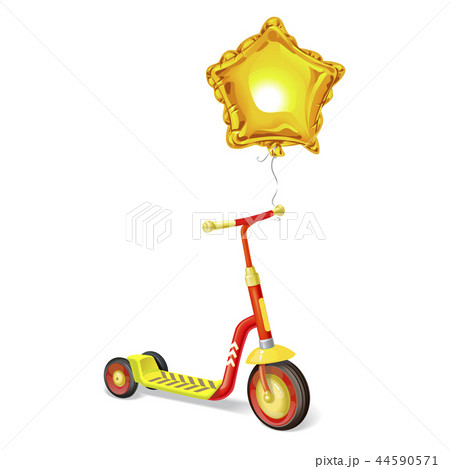 Colored roller scooter for children and balloon.  44590571