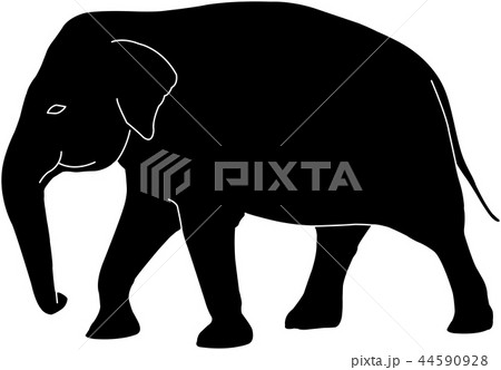 elephant silhouette with white outlines 44590928