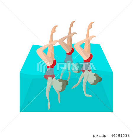 Synchronized swimmers cartoon icon Synchronized swimmers cartoon icon 44591558