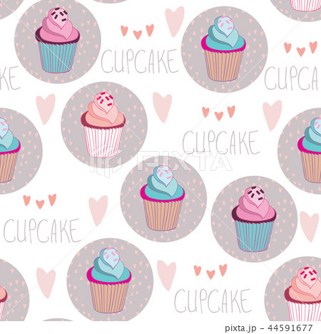 Beautiful yummy cupcake seamless background pattern Beautiful yummy cupcake seamless background pattern 44591677