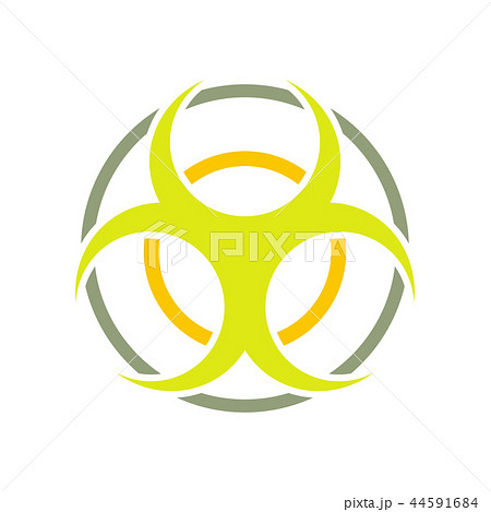 Biohazard sign round flat icon  44591684