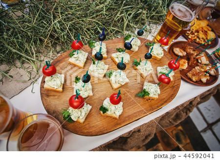 Delicious snacks for beer. Snack for a friendly company Delicious snacks for beer. Snack for a friendly company 44592041