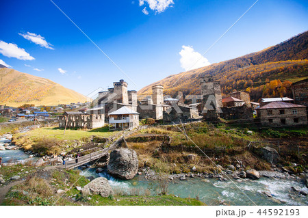 Ushguli village with old towers, Unesco heritage 44592193