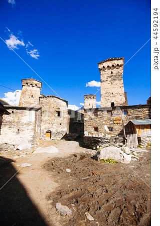 Ushguli village with old towers, Unesco heritage 44592194