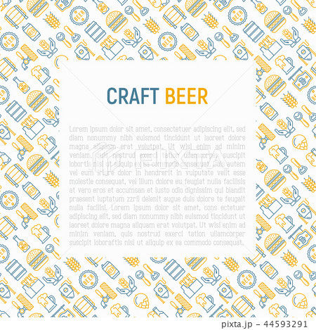 Craft beer concept with thin line icons 44593291