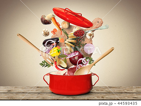 Big red pot for soup  44593435