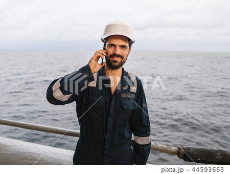 Marine Deck Officer or Chief mate on deck of vessel or ship Marine Deck Officer or Chief mate on deck of vessel or ship 44593663