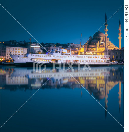 View of public ferry and old district of Istanbul View of public ferry and old district of Istanbul 44593931