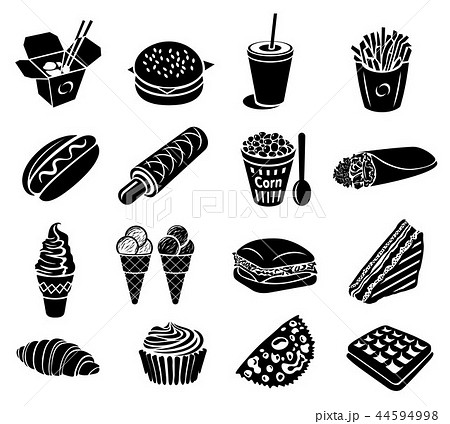 Fast food icons set Fast food icons set 44594998