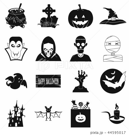 Halloween black simple icons 44595017