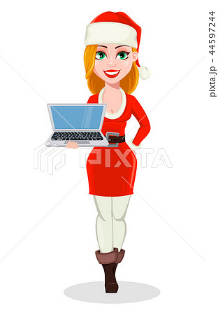 Merry Christmas. Woman in Santa Claus costume 44597244