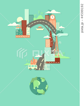 Question Mark Urbanization Illustration 44599192