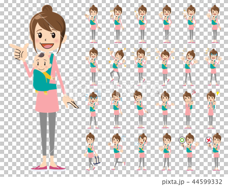 Parent and child expression, gesture set 44599332